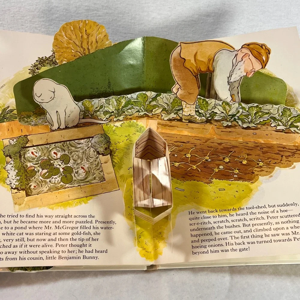 1985 Peter Rabbit Pop-Up Book Beatrix Potter F. Warne Vintage Hardcover Pop Up